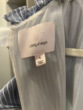 cinq à sept Light Blue Striped Maxi Dress